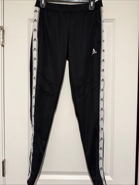 adidas Black Joggers with White Logo Stripe